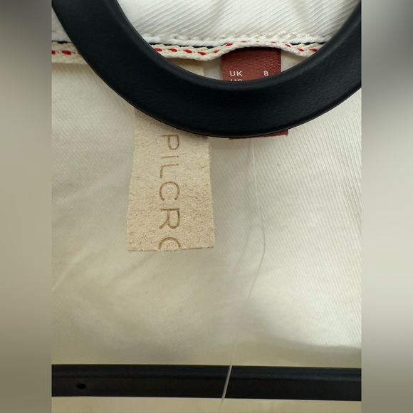 NWT Anthropologie Pilcro White Denim Button Up Sleeveless Dress Size 4 Ruched - Picture 4 of 14